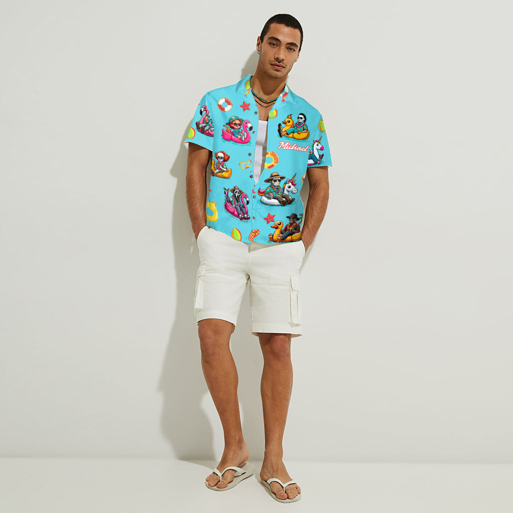 Personalized Horror Hawaiian Shirt Custom Name Gift for Him