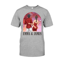 Load image into Gallery viewer, Personalized Couple T-Shirt &amp; Hoodie Unique Gift for Anniversary or Valentine's Day

