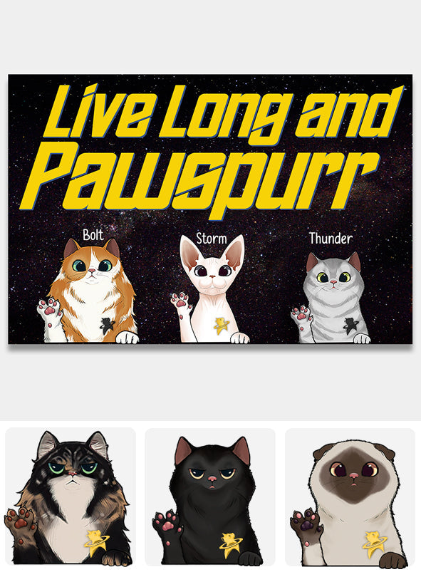 Personalized Star Trek Cat Doormat Custom Name Gift for Pet Lovers