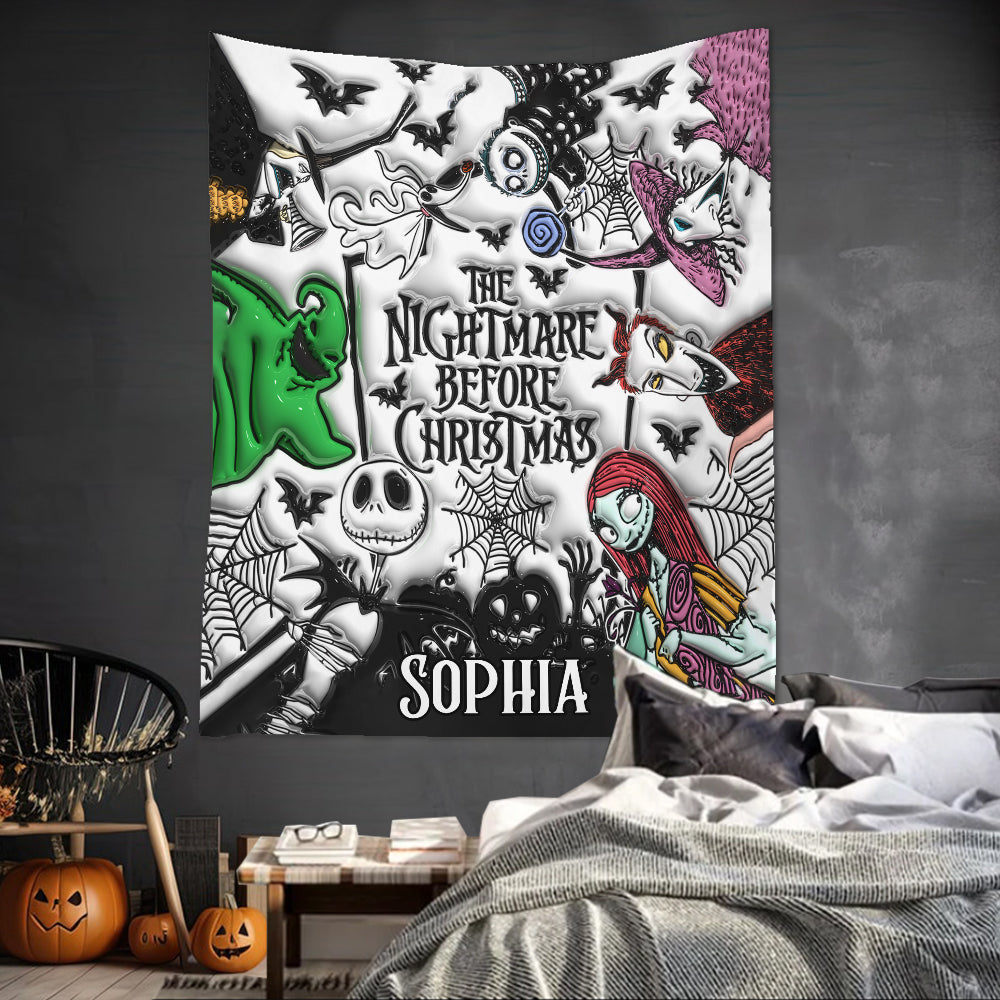 Personalized Nightmare Before Christmas Wall Tapestry Decor Gift