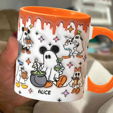 Load image into Gallery viewer, Personalized Spooky Ghost Accent Mug Custom Name Halloween Gift

