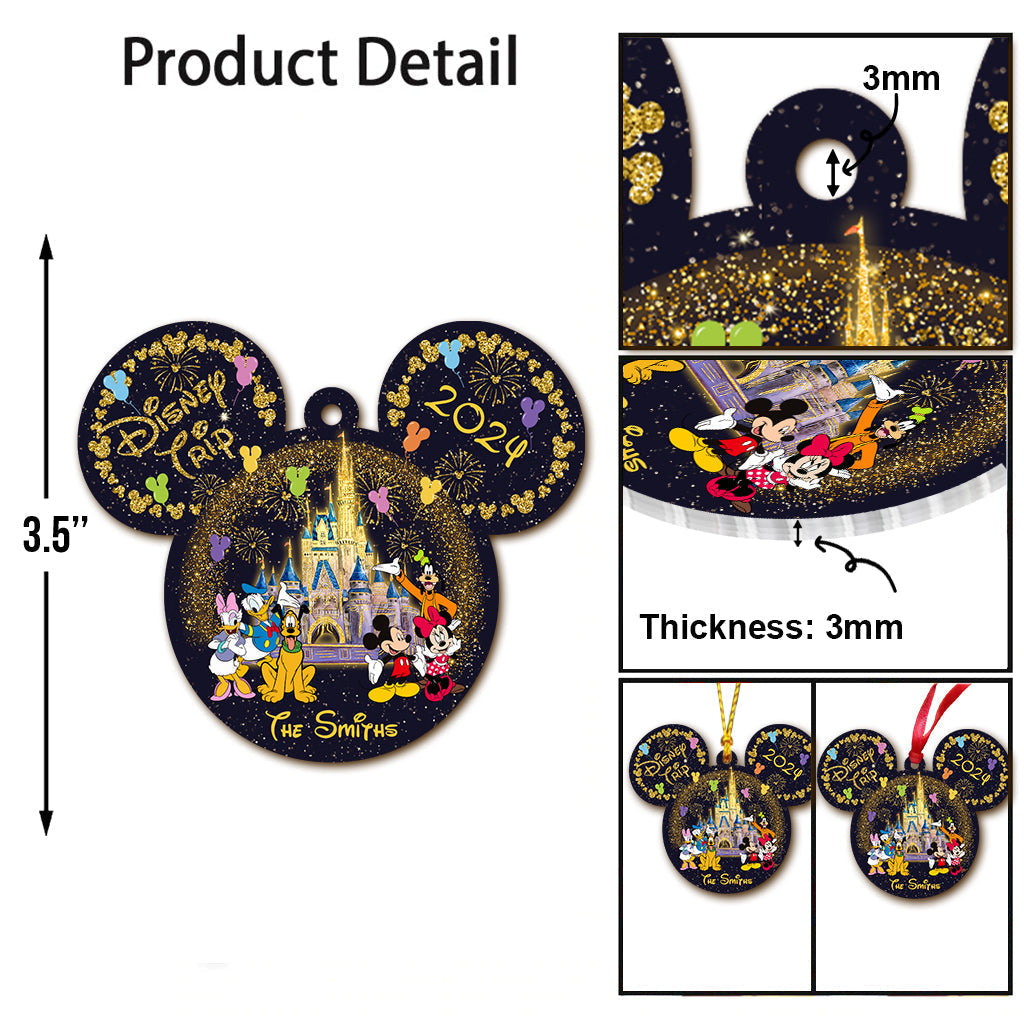 Personalized Disney Family Trip Mouse Ornament Custom Photo Gift