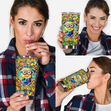 Load image into Gallery viewer, Personalized Happy Yellow Monster Tumbler Custom Name Gift for Kids
