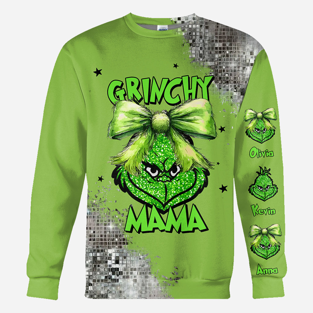 Personalized Grinch All Over Shirt Custom Christmas Gift for Mom