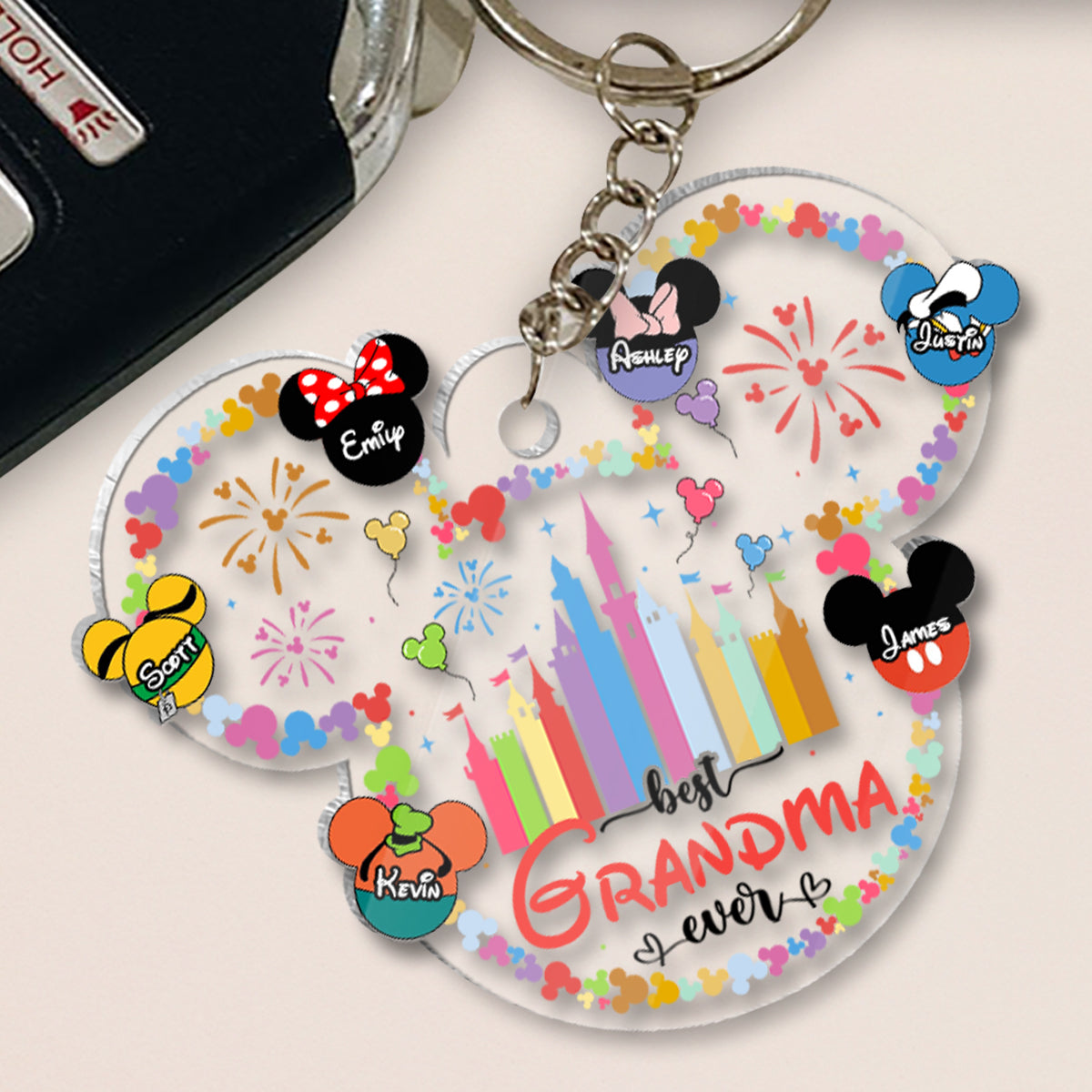 Personalized Best Grandma Ever Acrylic Keychain Gift