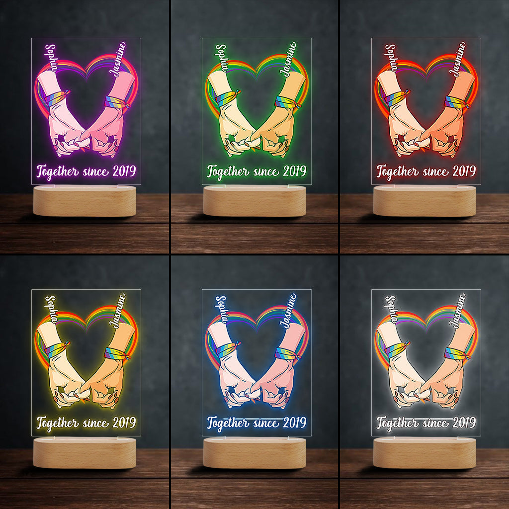 Personalized LGBT Support Shaped Plaque Light Base Gift