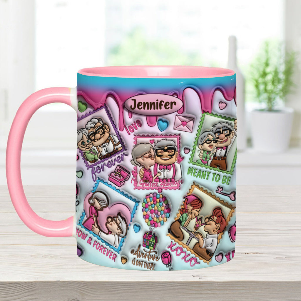 Personalized Two-Tone Accent Mug Custom Name Gift for Couples
