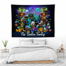 Load image into Gallery viewer, Personalized Halloween Mouse Wall Tapestry Custom Family Name Decor
