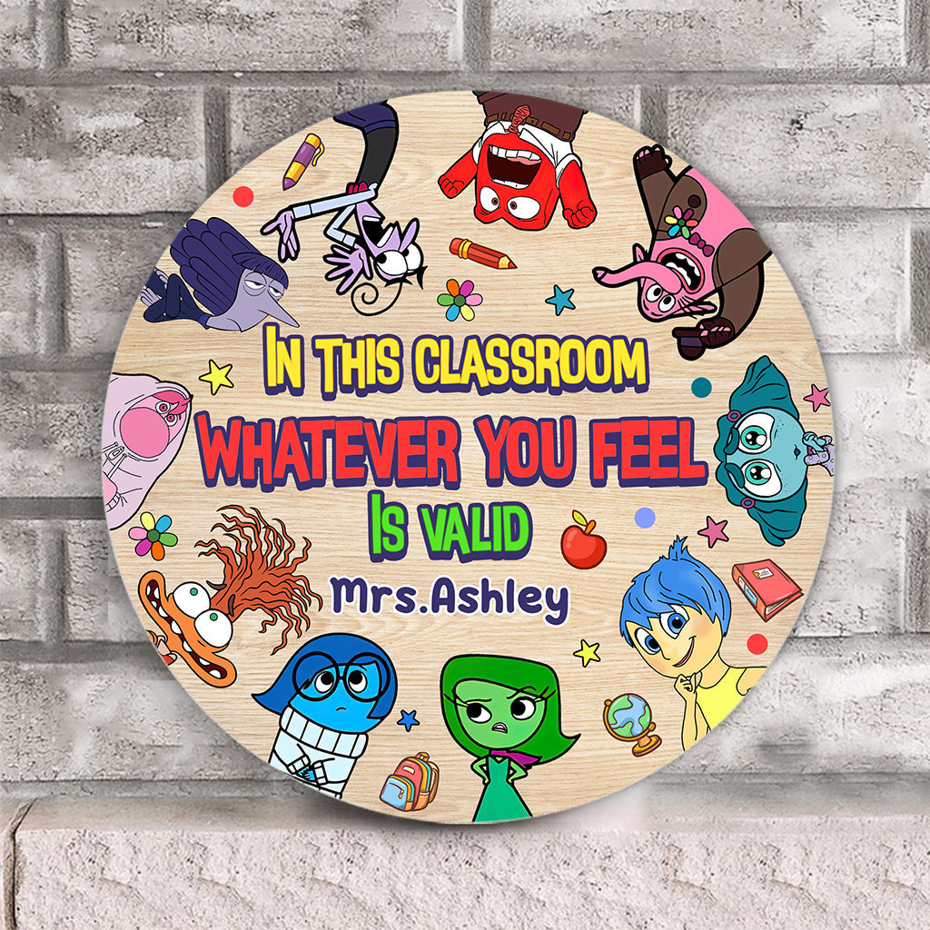 Personalized Round Wood Sign Classroom Decor Gift for Teacher