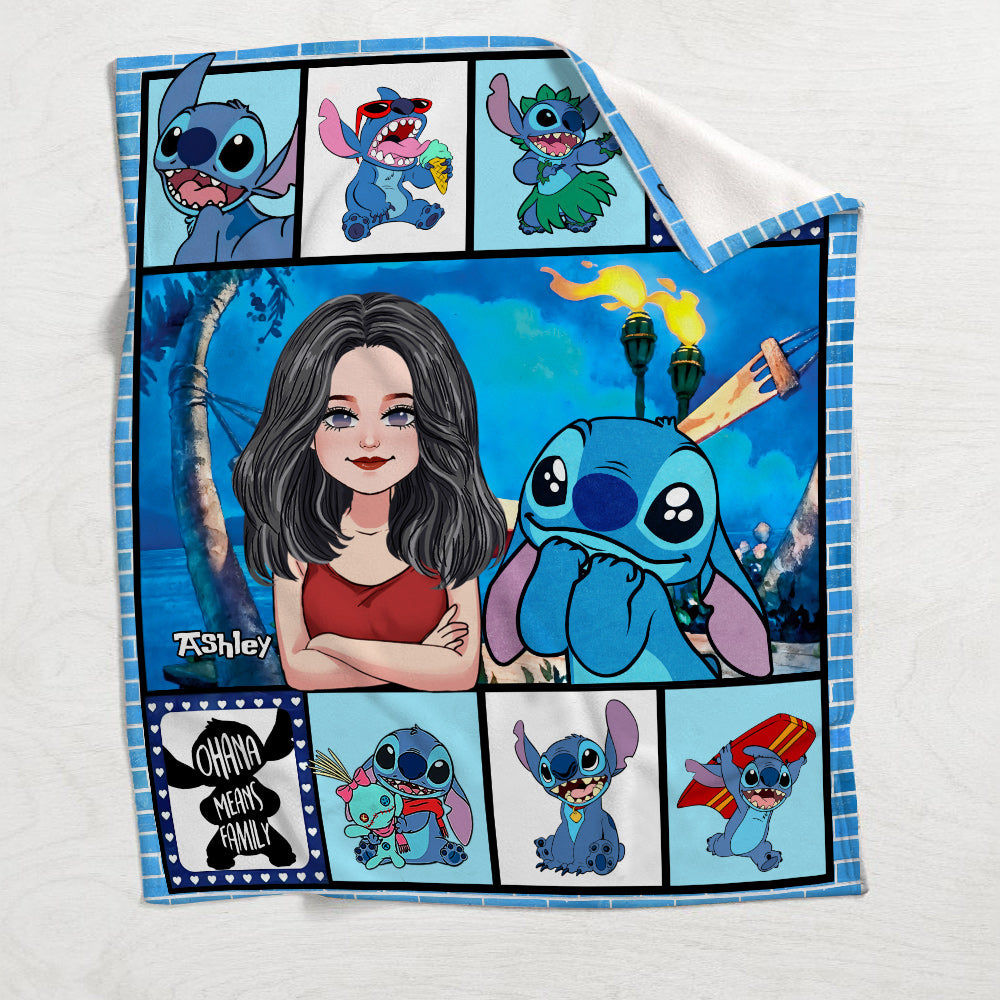 Personalized Ohana Blanket Custom Family Gift Soft Flannel