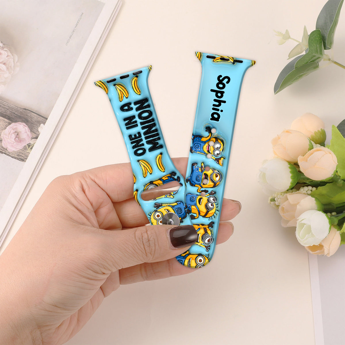 Personalized Silicone Apple Watch Band One In A Minion Gift