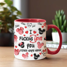 Load image into Gallery viewer, Personalized I Love You Mouse Accent Mug with Custom Names Gift
