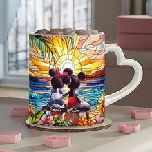 Load image into Gallery viewer, Personalized Heart Handle Mug Custom Name Gift for Couple
