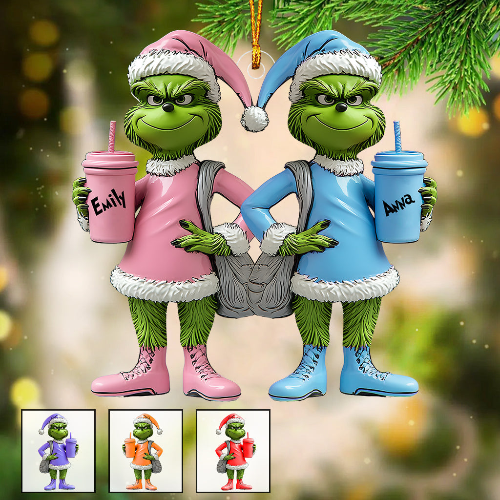 Personalized Grinch Transparent Ornament Custom Gift for Friends
