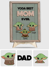 Load image into Gallery viewer, Personalized Yoda Best Mom Ever 2 Layered Wood Sign Gift
