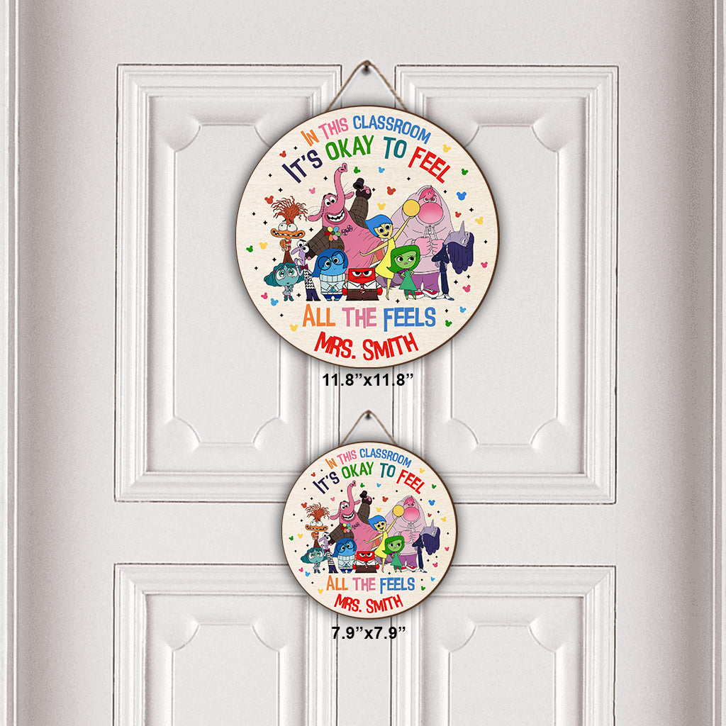 Personalized Round Wood Sign Classroom Decor for Teacher Gift