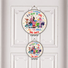 Load image into Gallery viewer, Personalized Round Wood Sign Classroom Decor for Teacher Gift
