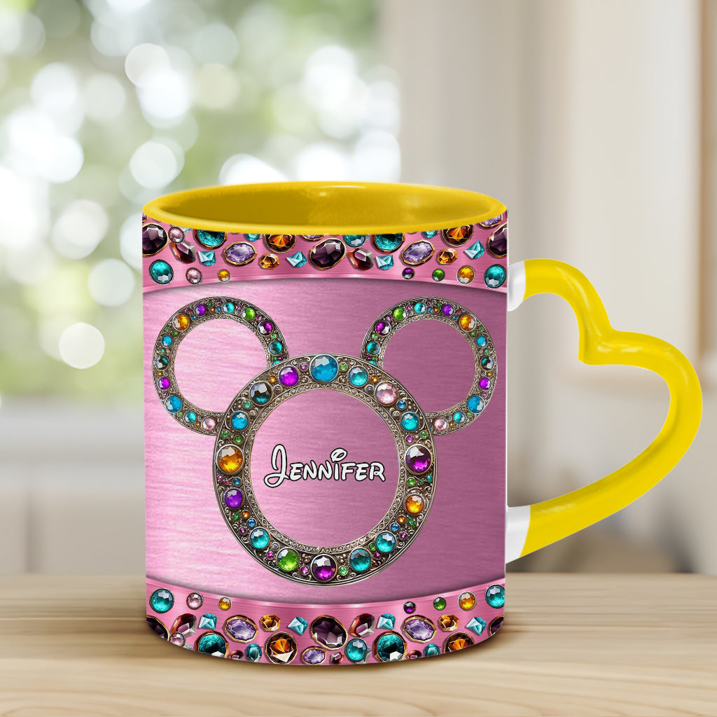 Personalized Heart Handle Mug Custom Name Gift for Mom