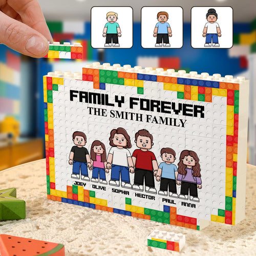 Personalized Family Building Brick Blocks Customizable Family Name Gift