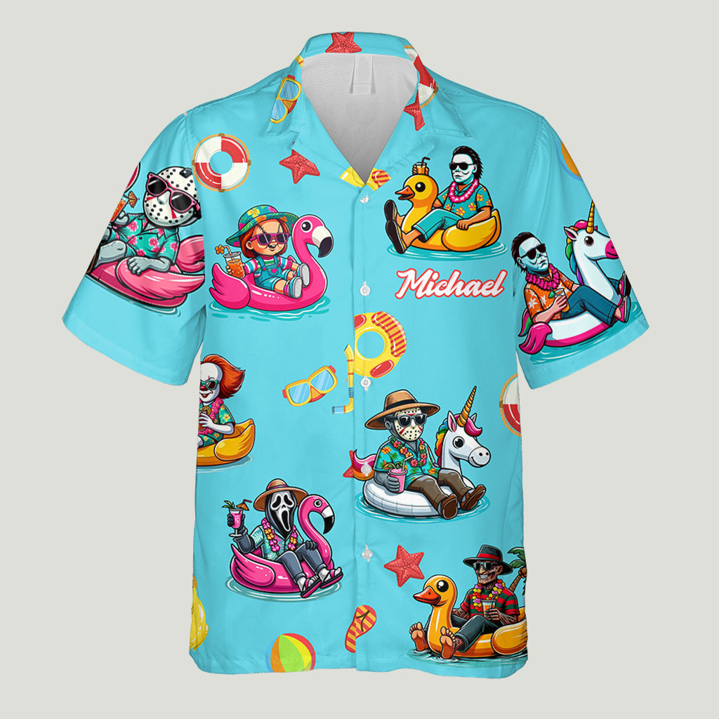 Personalized Horror Hawaiian Shirt Custom Name Gift for Him