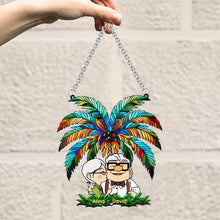 Load image into Gallery viewer, Personalized Palm Tree Suncatcher Ornament for Couples &amp; Animal Lovers
