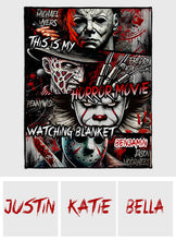 Load image into Gallery viewer, Personalized Horror Movie Watching Blanket Custom Name Gift
