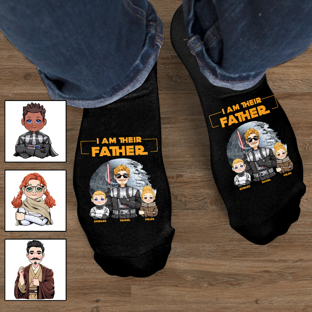 Personalized I Am Their Father Socks Custom Family Gift for Dad