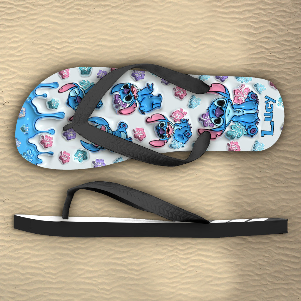 Personalized Ohana Flip Flops Custom Name Beach Gift