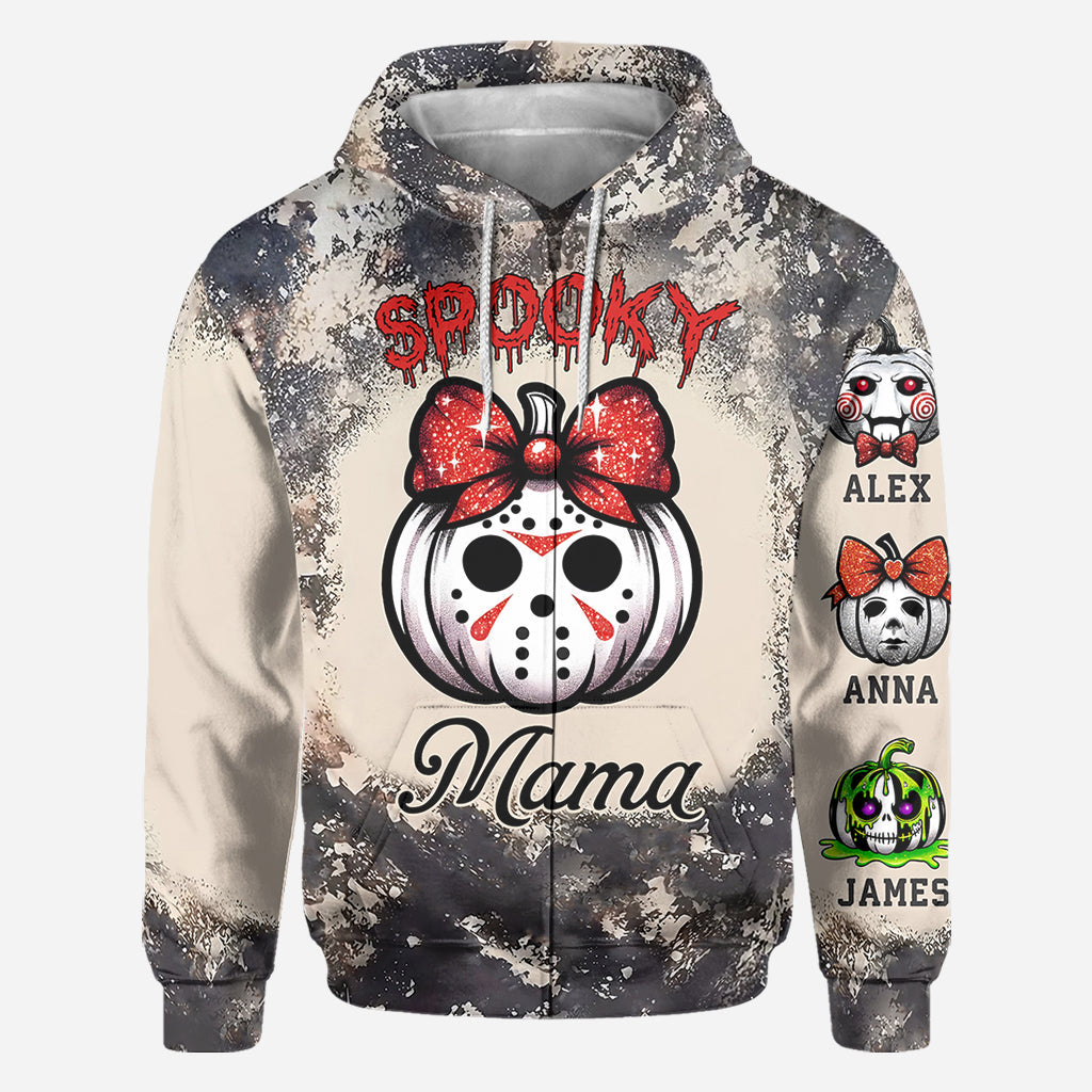 Personalized Spooky Mama All Over Shirt for Mom | Custom Name Gift