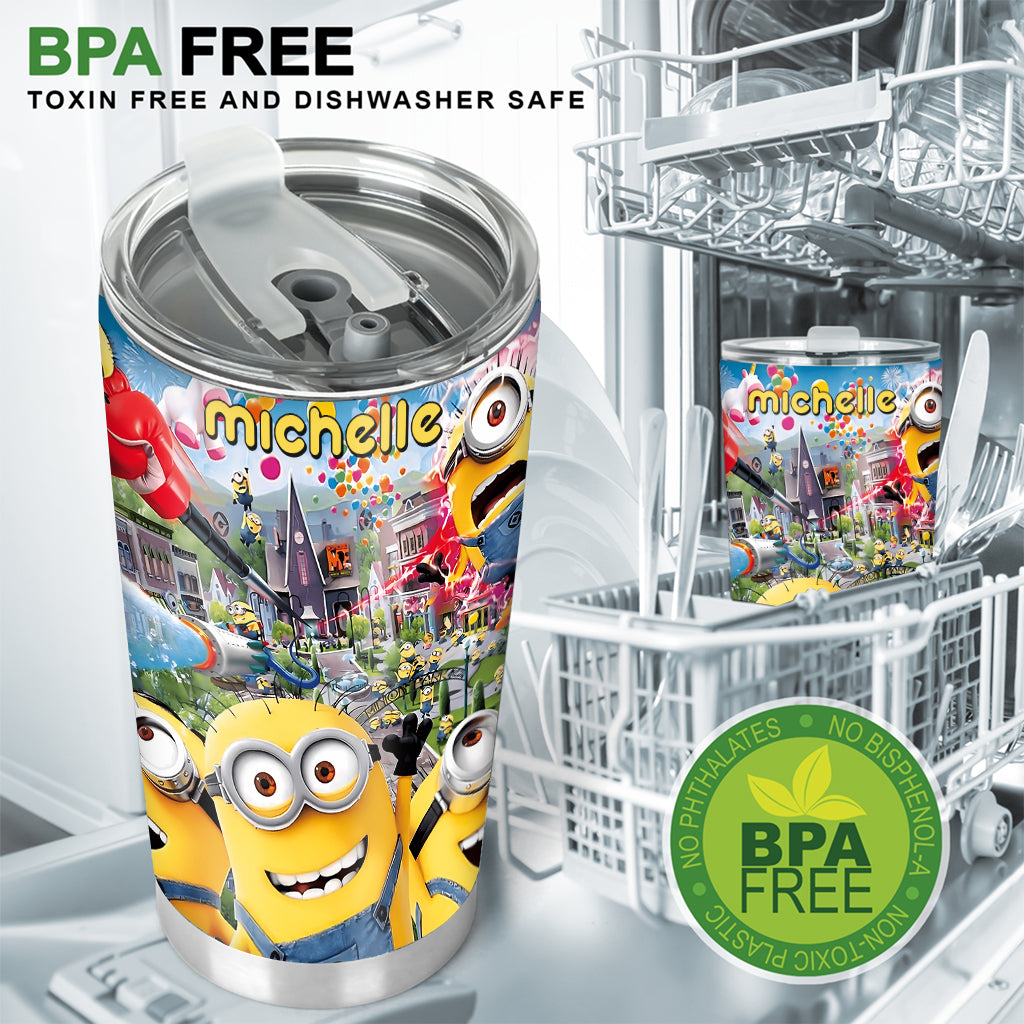Personalized Fun Tumbler with Minions Custom Design Gift for Kids