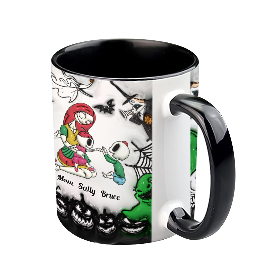 Personalized Nightmare Accent Mug with Custom Names for Mom