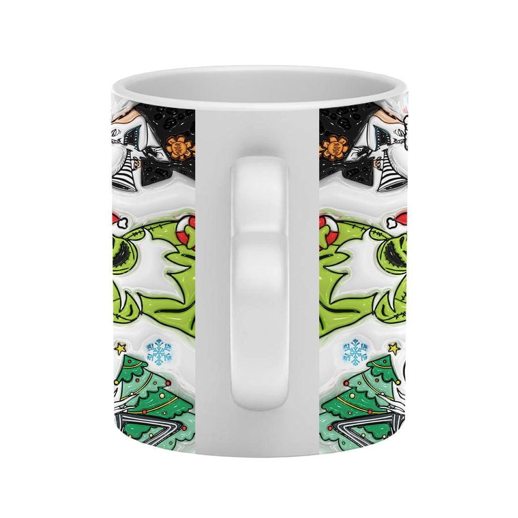 Personalized Nightmare Before Christmas Mug with Heart Handle