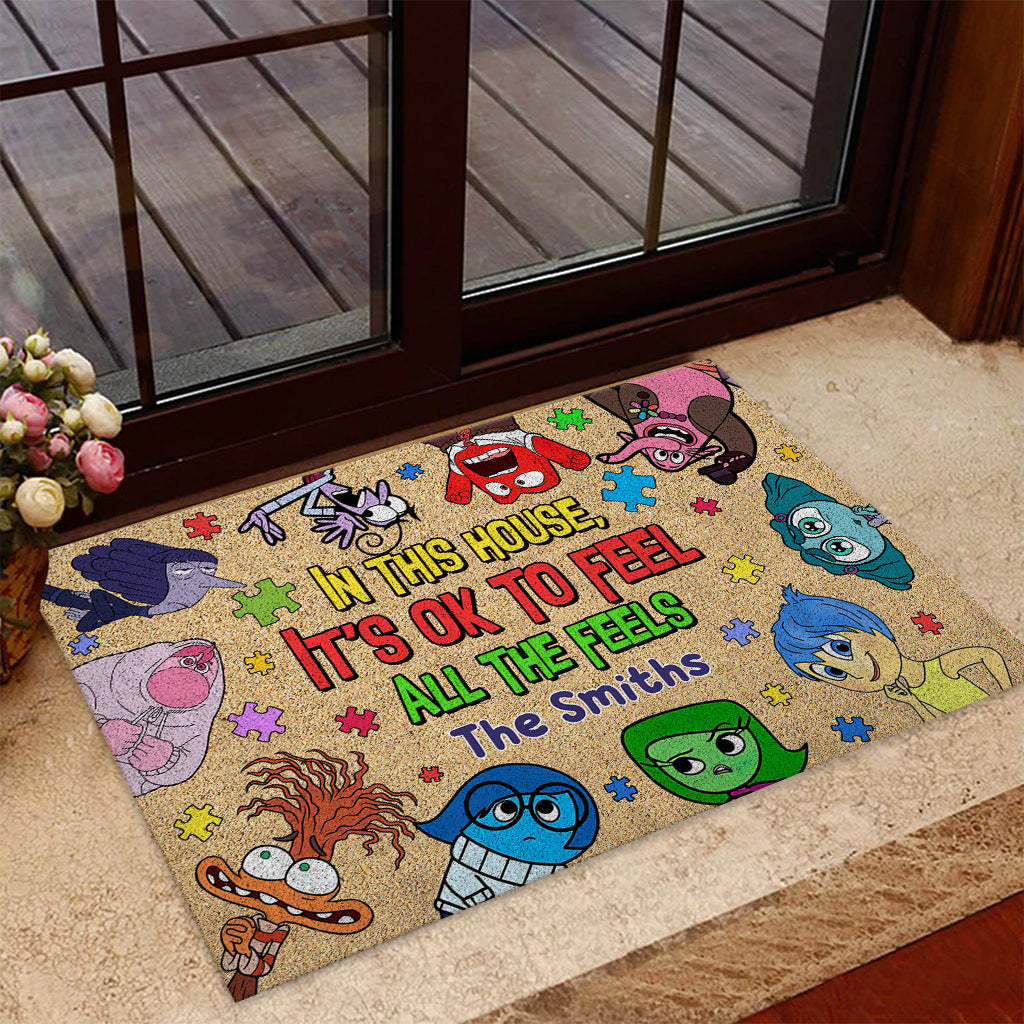 Personalized Autism Awareness Doormat with Family Name - Custom Housewarming Gift