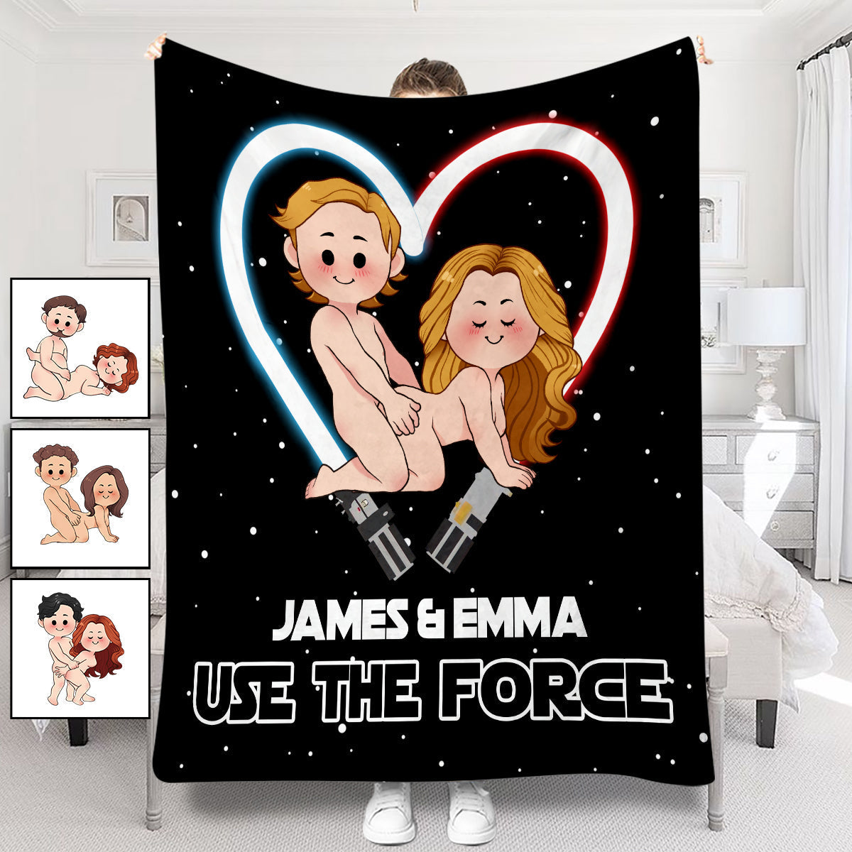 Personalized The Force Blanket Custom Name Romantic Gift