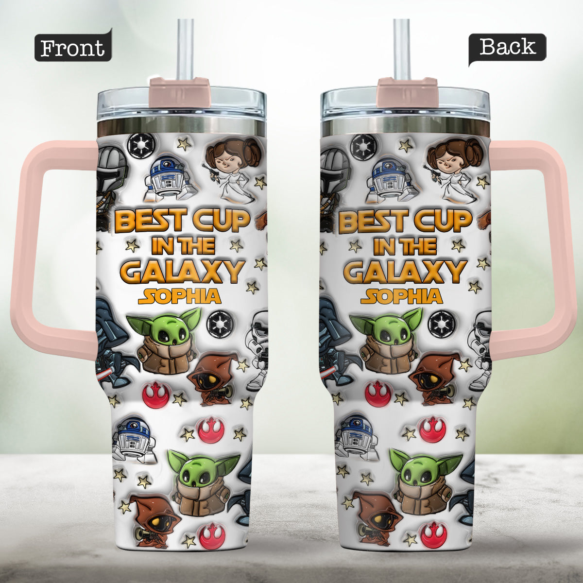 Personalized Galaxy Tumbler with Handle Gift for Kids - Custom Name