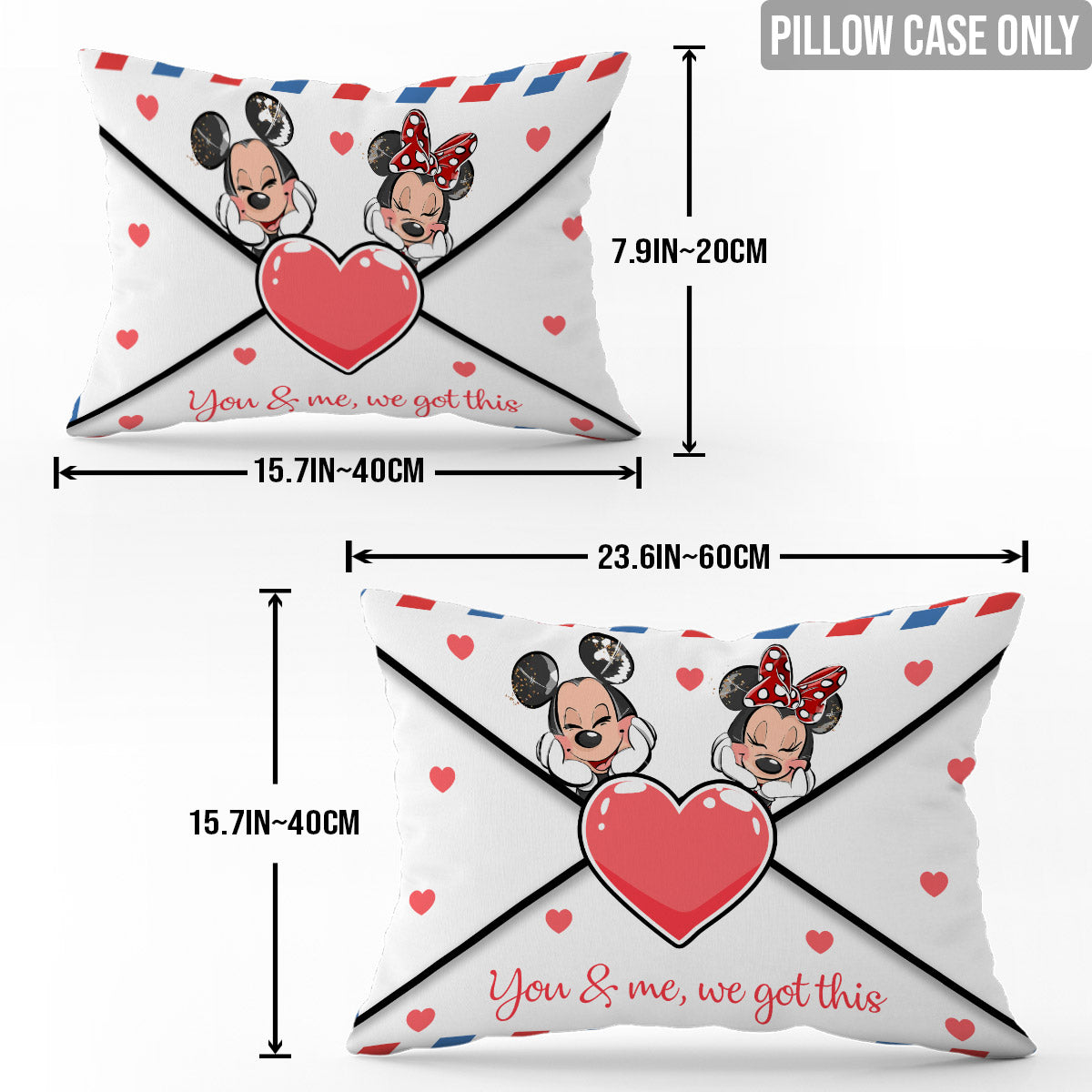 Personalized Love Letter Envelope Rectangular Pillow Cover for Couples