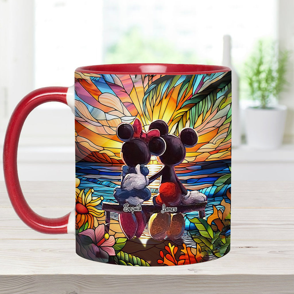 Personalized Sunset Accent Mug Custom Name Gift for Couples