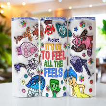 Load image into Gallery viewer, Personalized Stainless Steel Skinny Tumbler Gift for Kids - It's Ok To Feel All The Feels
