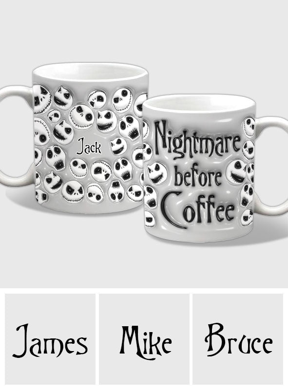 Personalized Nightmare Before Coffee Mug with Custom Name