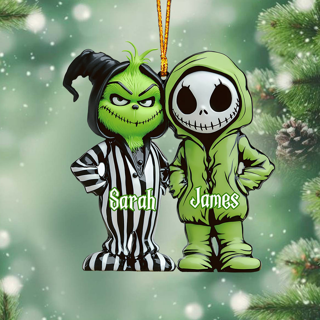 Personalized Grinch & Nightmare Before Christmas Ornament Gift