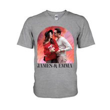 Load image into Gallery viewer, Personalized Couple T-shirt &amp; Hoodie Custom Names Gift for Valentine’s Day
