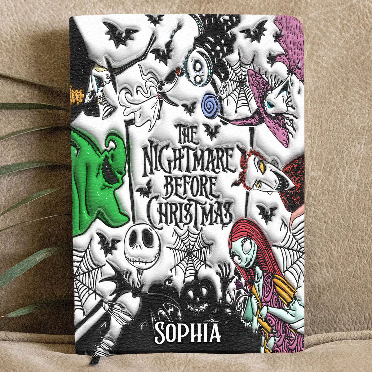 Personalized Nightmare Before Christmas Leather Journal Gift
