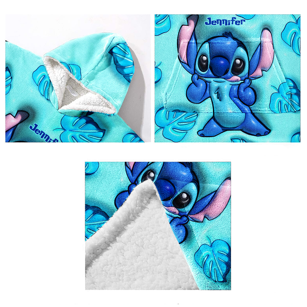 Personalized Ohana Blanket Hoodie Custom Name Gift for Family