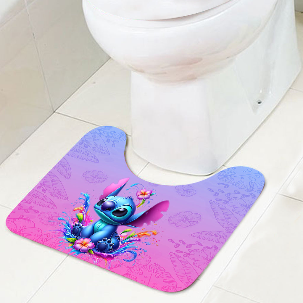 Personalized Ohana Bathroom Curtain & Mats Set Unique Gift for Kids