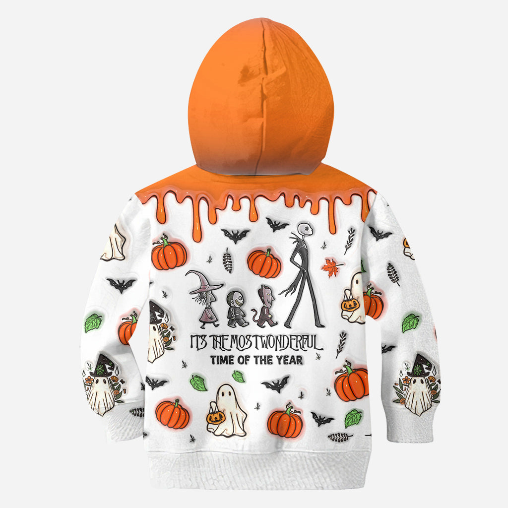Personalized Autumn Skeleton All Over Shirt Custom Name Halloween Gift