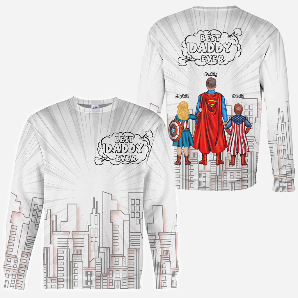 Personalized Best Dad Ever All Over Shirt Custom Family Design