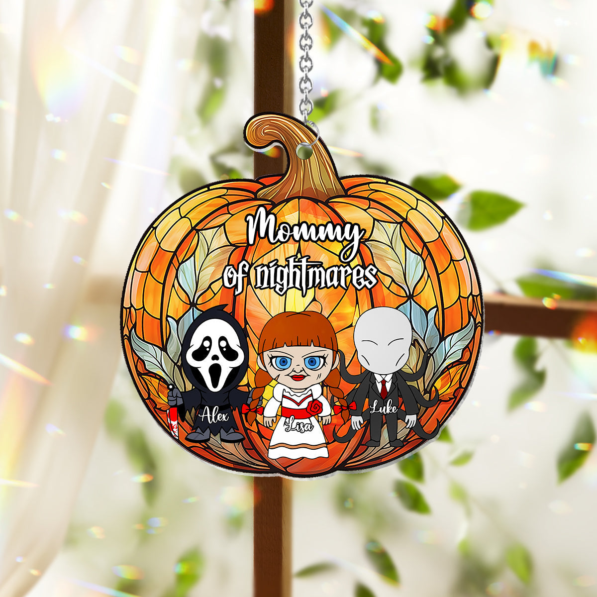 Personalized Pumpkin Suncatcher Ornament for Mom | Unique Home Decor