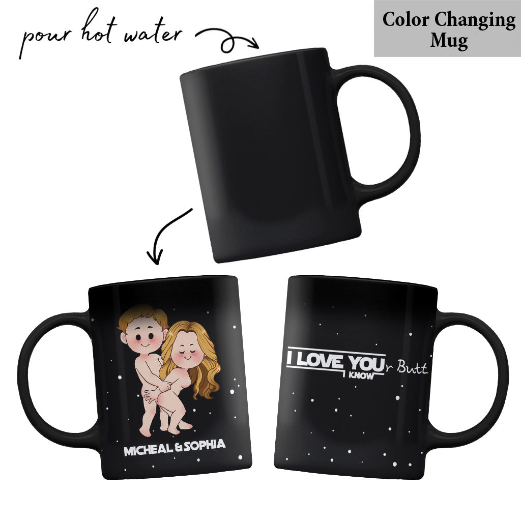 Personalized Black Coffee Mug Custom Couple Names Gift Idea