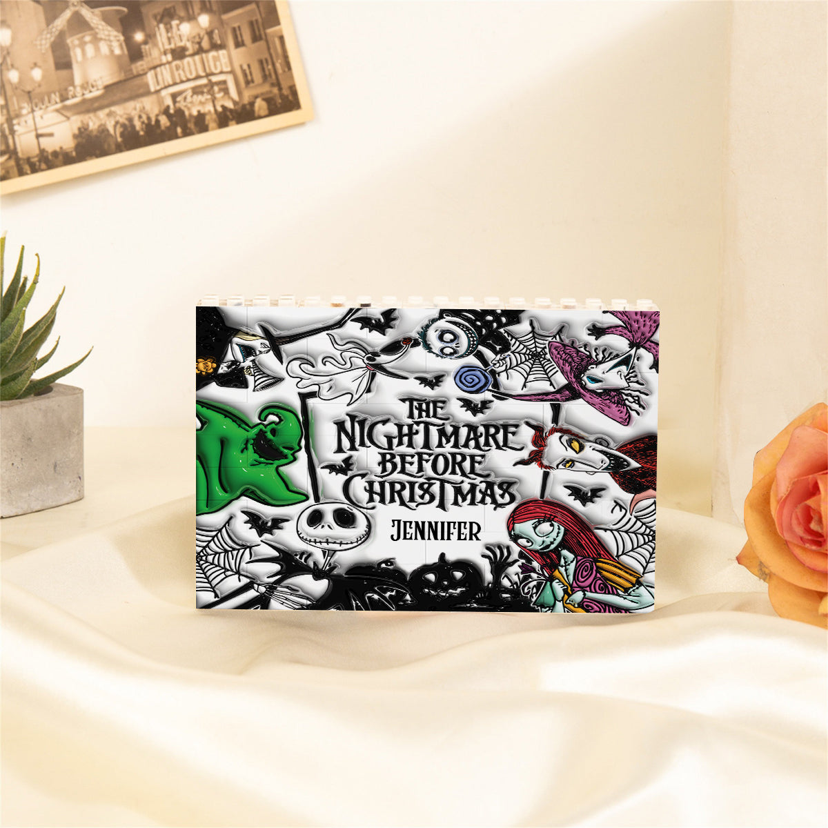 Personalized Nightmare Before Christmas Building Brick Blocks for Kids