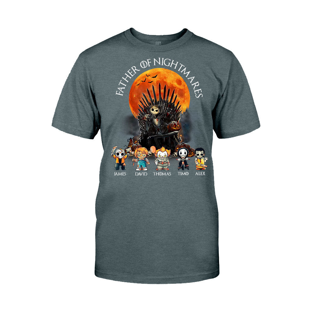 Personalized Father T-Shirt and Hoodie with 4 Character Design
